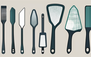 A set of gfk (glass fiber reinforced plastic) spatulas in various sizes and shapes