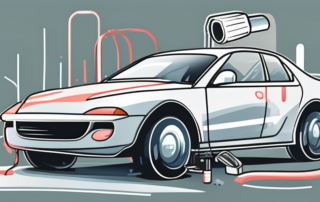 A car with various parts marked