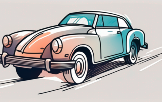 A car gradually fading or deteriorating to signify the concept of depreciation in car value