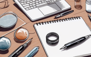 A clear lacquer pen alongside various objects it can be used on