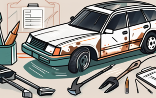 A car with visible repaired damage