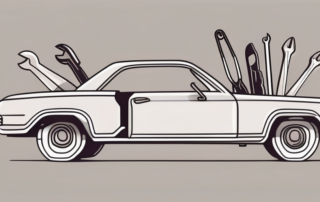 A car with its fender removed