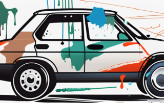 A car with various degrees of paint damage