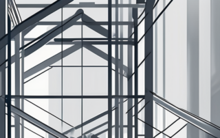 A steel structure being coated with primer