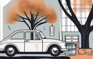 A car with spots of tree resin on its paintwork