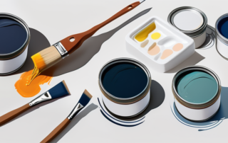 Various stages of an acrylic painting process