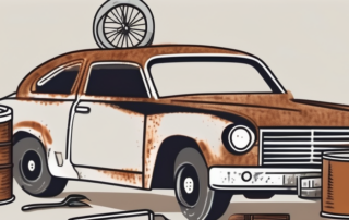 A rusted metal object