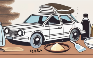 A car with spots of tree sap on it