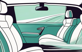 An open car interior with a fresh air icon flowing in