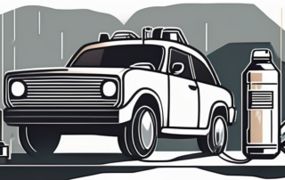 A car with visible repaired areas