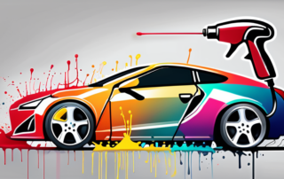 A computer mouse connected to a paint spray gun