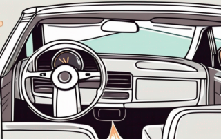 A car interior with an open can of baking soda on the seat