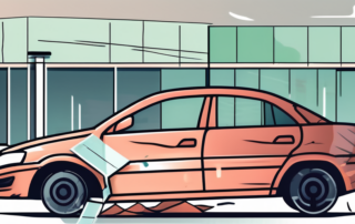 A damaged car with a price tag