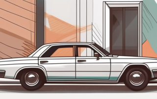 A car with a visible label indicating the paint color