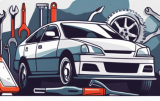 A car with an open hood