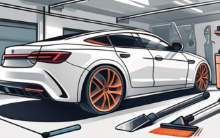 A pristine white car with a glossy finish