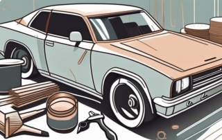 A car undergoing the process of sanding