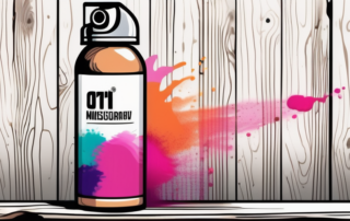 A spray paint can with vibrant color emanating from its nozzle