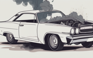 A car with an open hood