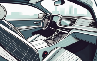 An open car with a detailed view of a clean air conditioning system to highlight the cleanliness after a proper cleaning procedure