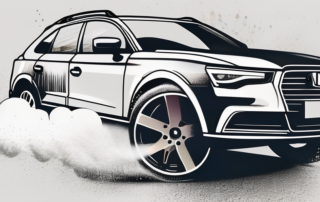 A car rim in the process of being powder coated