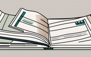 An open checkbook showcasing the check pages and register in a detailed manner