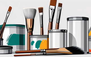 Various painting tools such as brushes