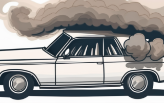 An overheated car engine with smoke coming out