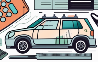 A car with an open hood revealing various parts