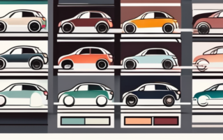 A computer mouse clicking on a car paint selection on an online store