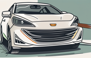 A car with its hood open