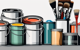 Various painting tools such as brushes