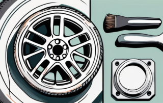 A car wheel with a visible rim