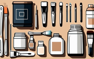 Various painting tools like brushes