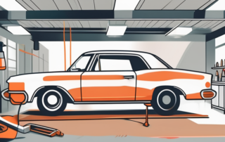 A car in the process of being painted