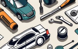 A service booklet next to a car