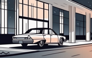 A car with its rear window darkened