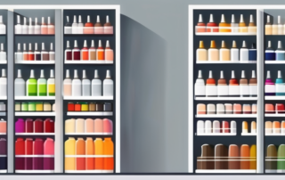 A variety of car paints in different colors and finishes