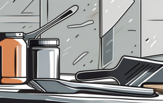 Various auto body repair tools such as a spatula