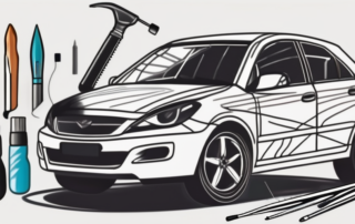 A car with visible scratches on its paintwork