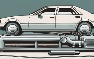 A car with an open hood