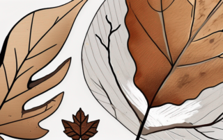 Various objects such as a leaf turning brown