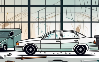 A car windshield with visible stone chip damage