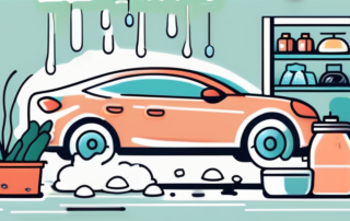 A car being washed with common household items like a sponge