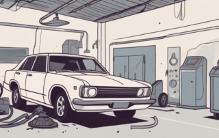 A car with an open hood