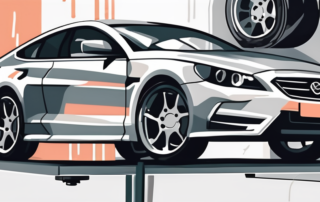 A brake caliper professionally painted