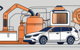 A car with an open hood