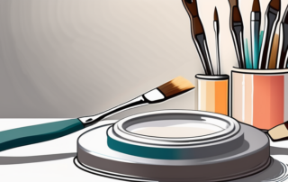 A paintbrush applying a fresh coat of paint on an aluminium surface