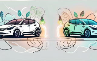 An electric car and a combustion engine car side by side
