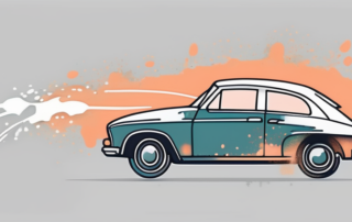 A car with peeling paint and a protective spray being applied to it